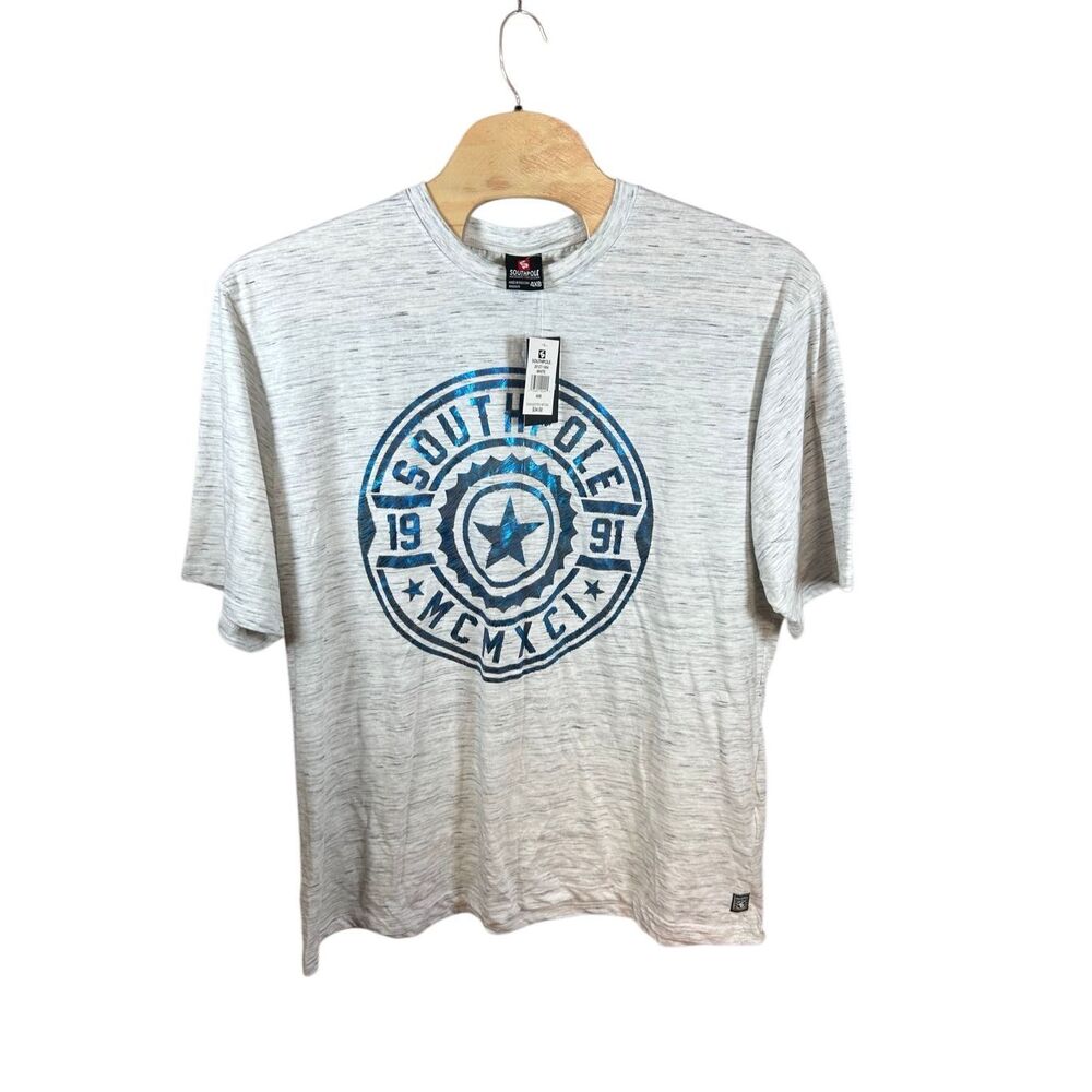 South Pole 4XB NWT T Shirt Grey and Turquoise Metallic T Shirt